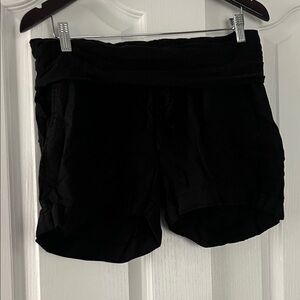 Maternity Black Women’s Fold-Over Waist Shorts
